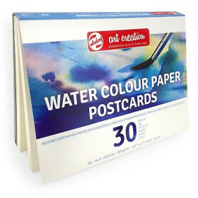Watercolor-Block A6 / mit Postkartenaufdruck