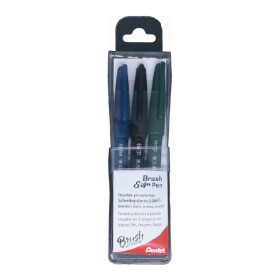 Pentel Brush Sign Pen Pigment, 3er Set